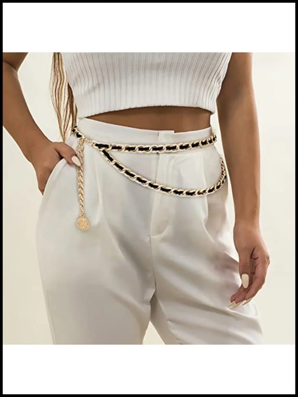Layered Body Chain Belt with Tassels for Jeans & Dresses